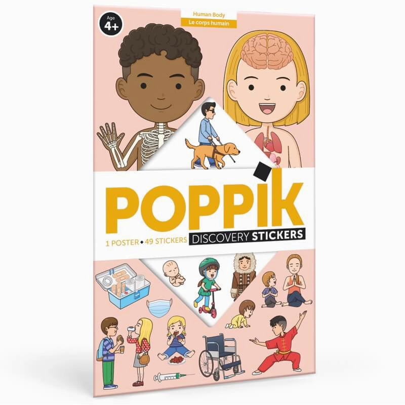 Poppik Discovery Human Body Educational Poster with 49 Stickers
