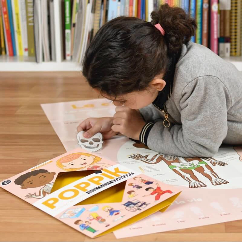 Poppik Discovery Human Body Educational Poster with 49 Stickers