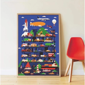 Poppik Discovery Vehicle Educational Poster with 44 Stickers