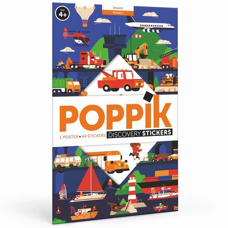 Poppik Discovery Vehicle Educational Poster with 44 Stickers