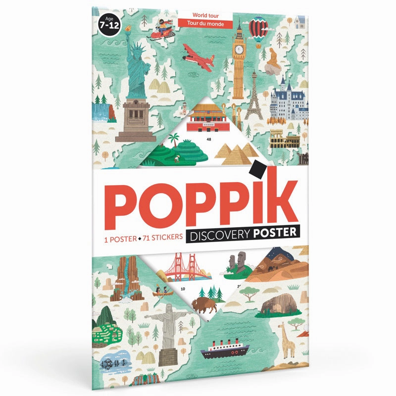 Poppik Discovery World Tour Educational Poster with 71 Stickers