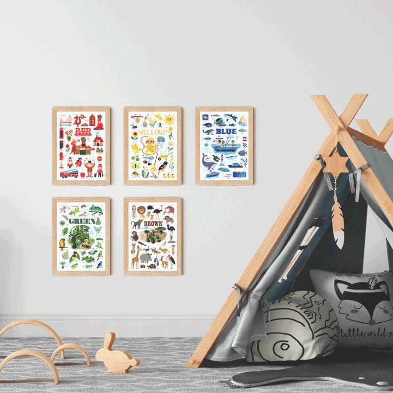 Poppik Mini Discovery Brown The Savannah Educational Poster with 27 Stickers