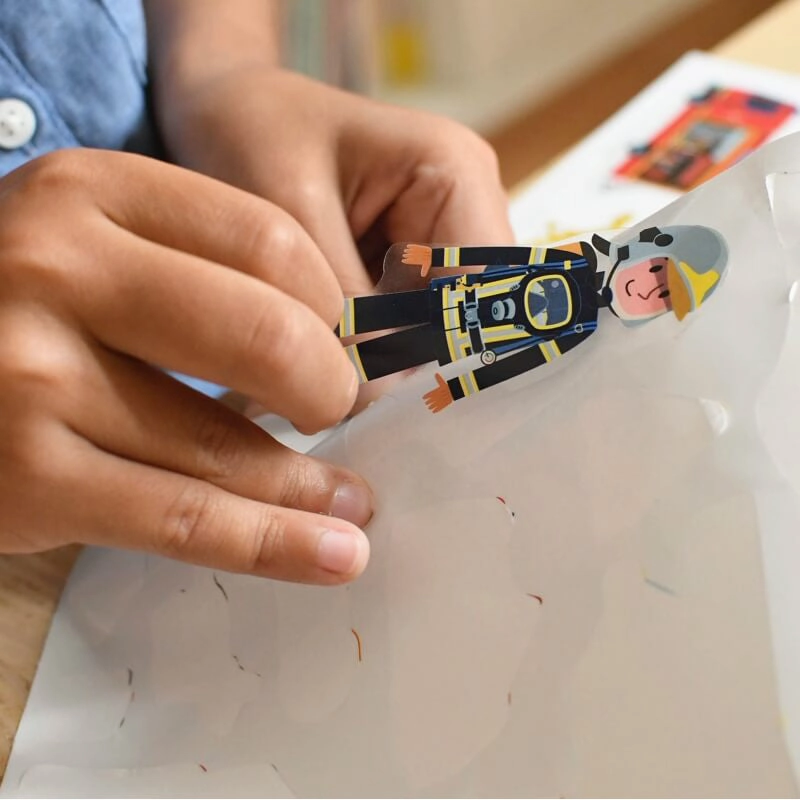 Poppik Mini Discovery Firemen Educational Poster with 22 Stickers