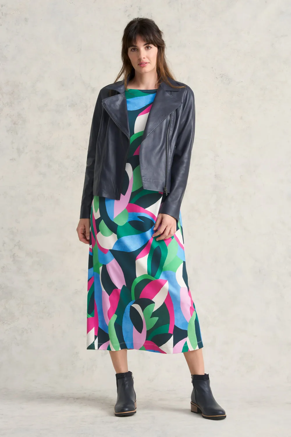 Printed Ponte Dress - Abstract Print