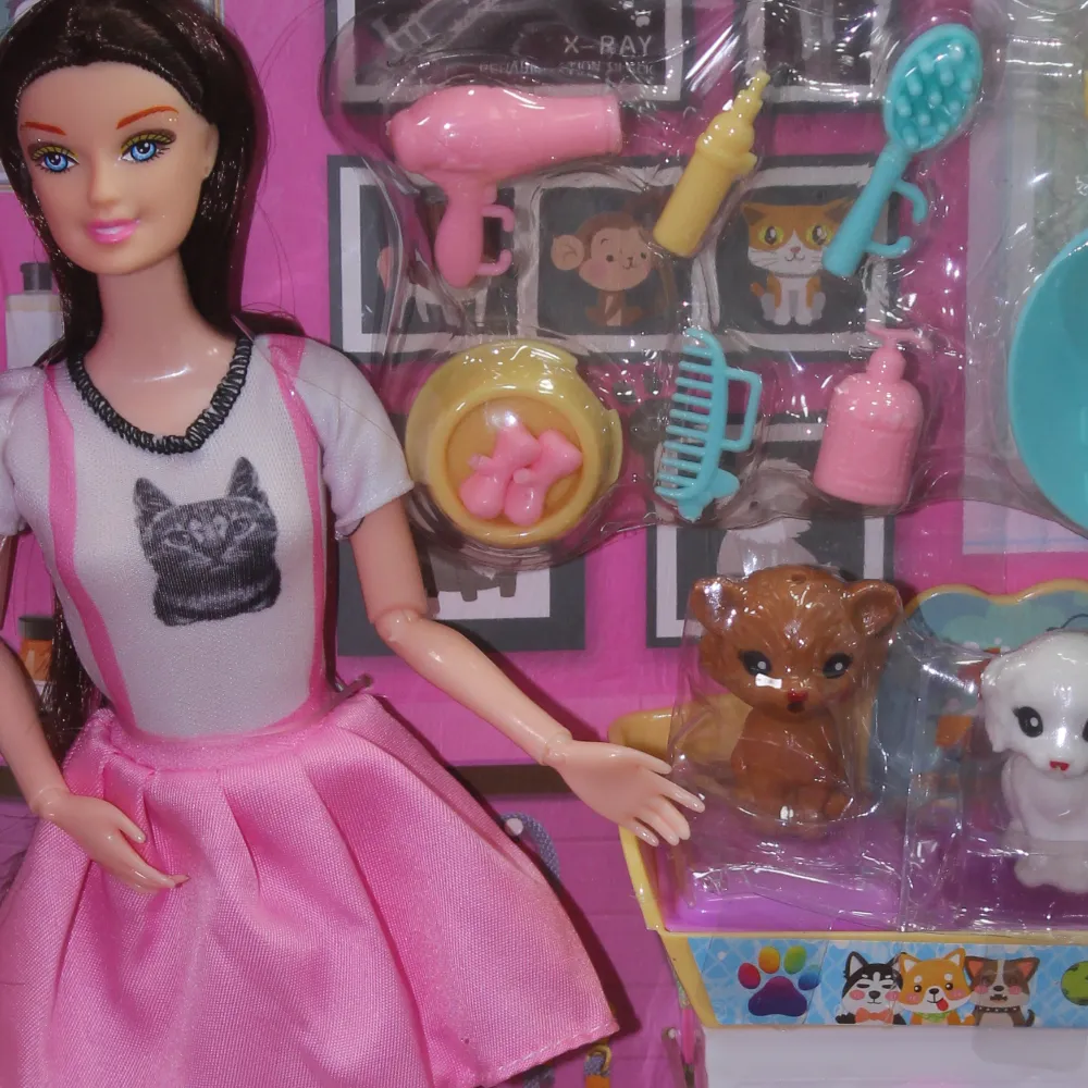 Q.Joele Real Body Articulated Doll Pet Bath Set