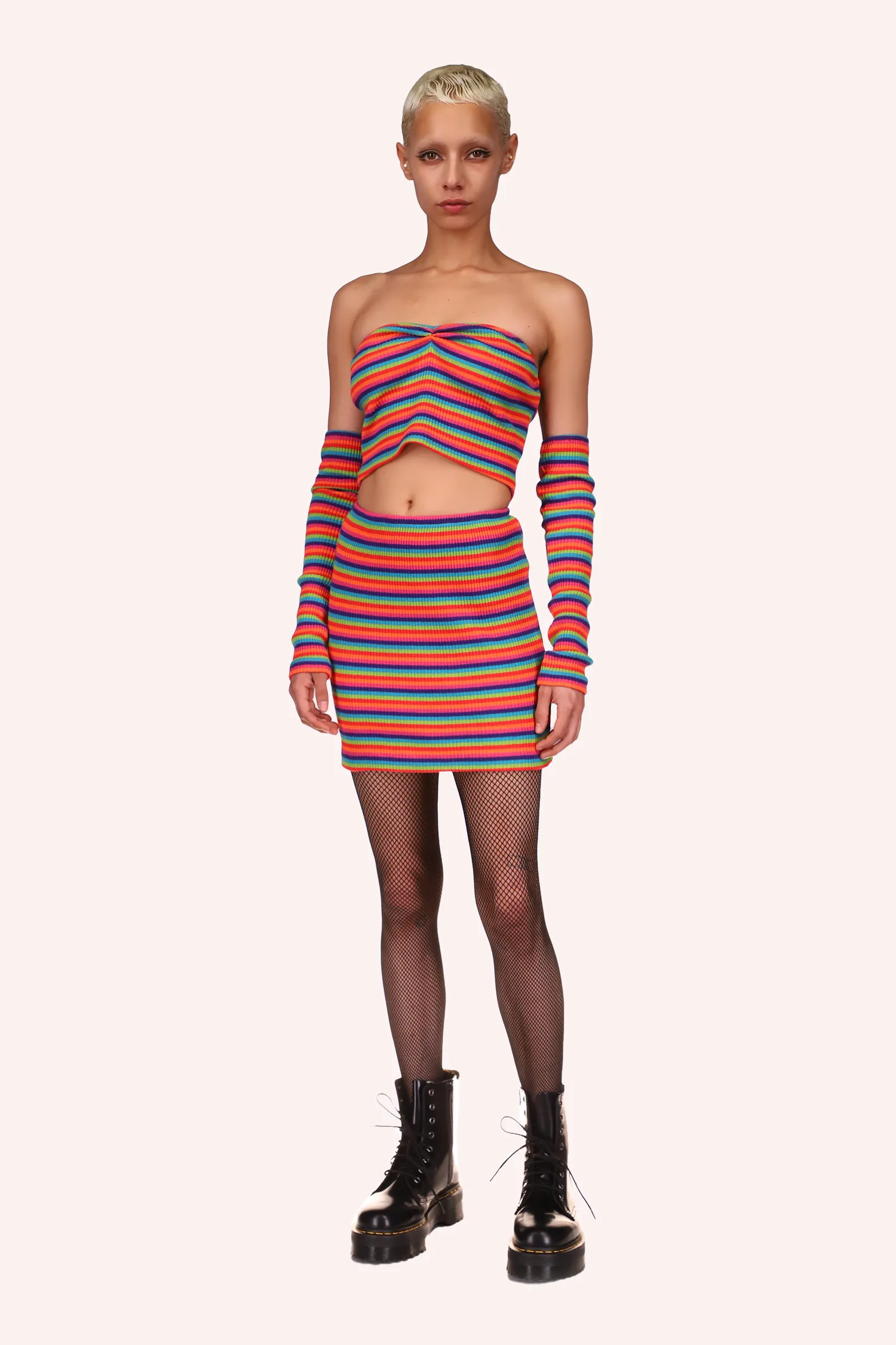Rainbow Stripe Mini Skirt