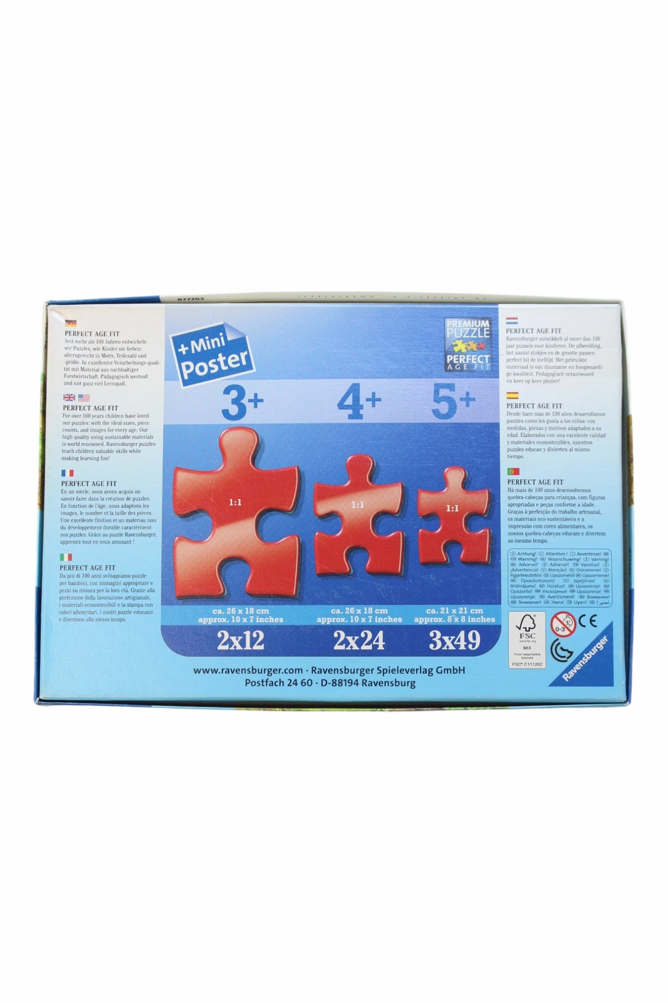 Ravensburger Puzzle 3x49 pc Animals O/S (5 )