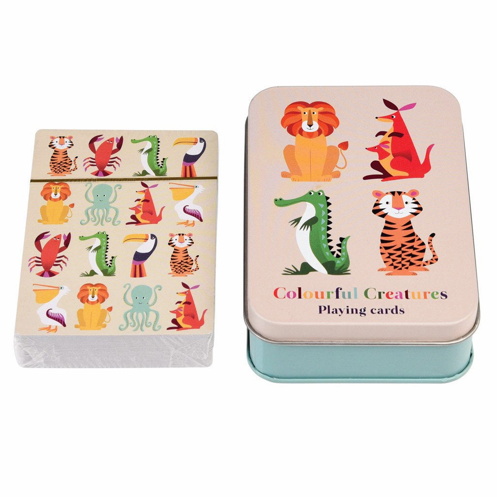 Rex Colourful Creatures Playing Cards in a Tin