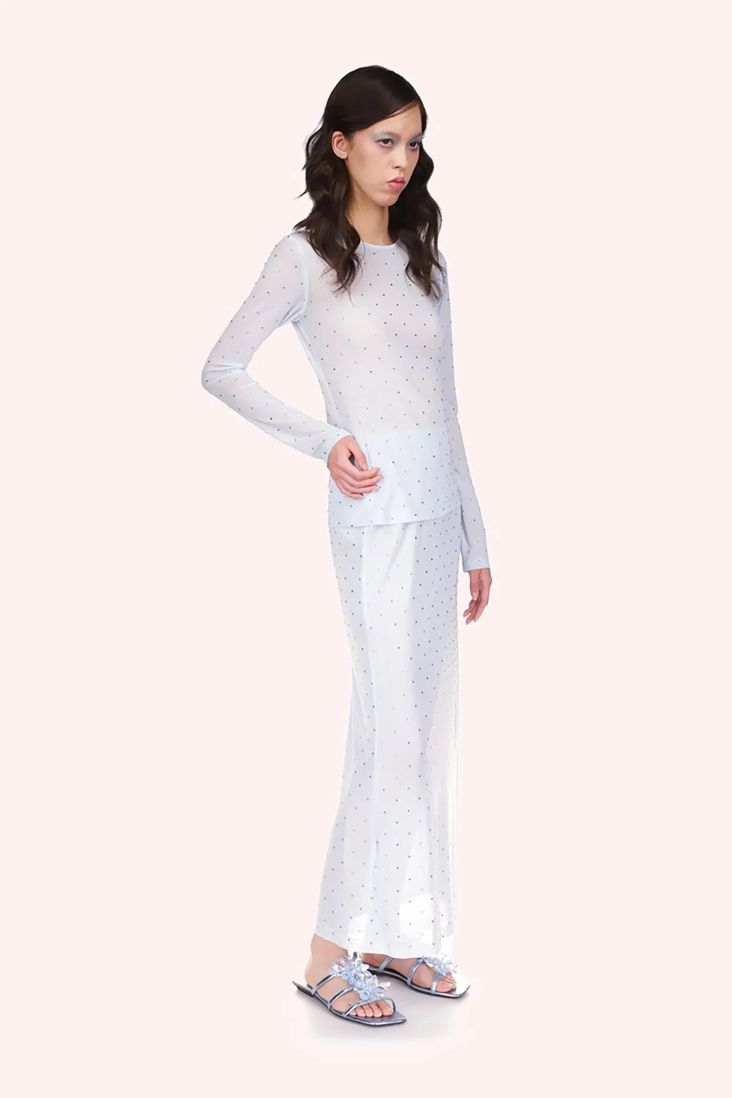 Rhinestone Mesh Top