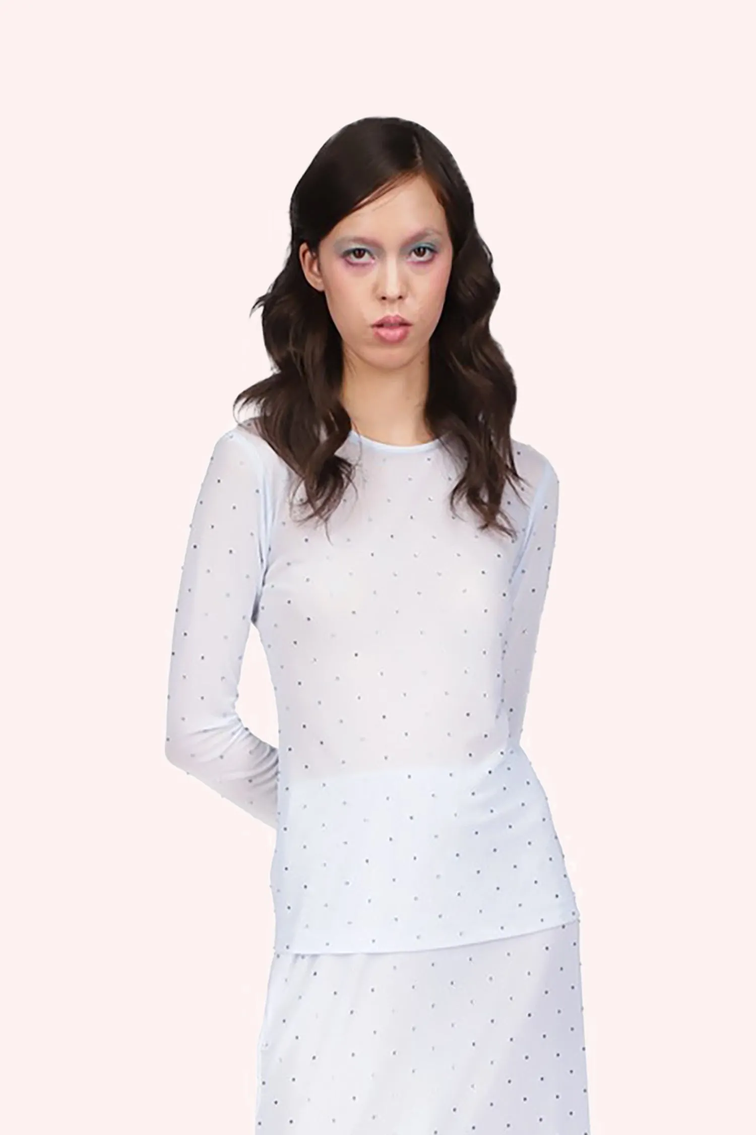 Rhinestone Mesh Top