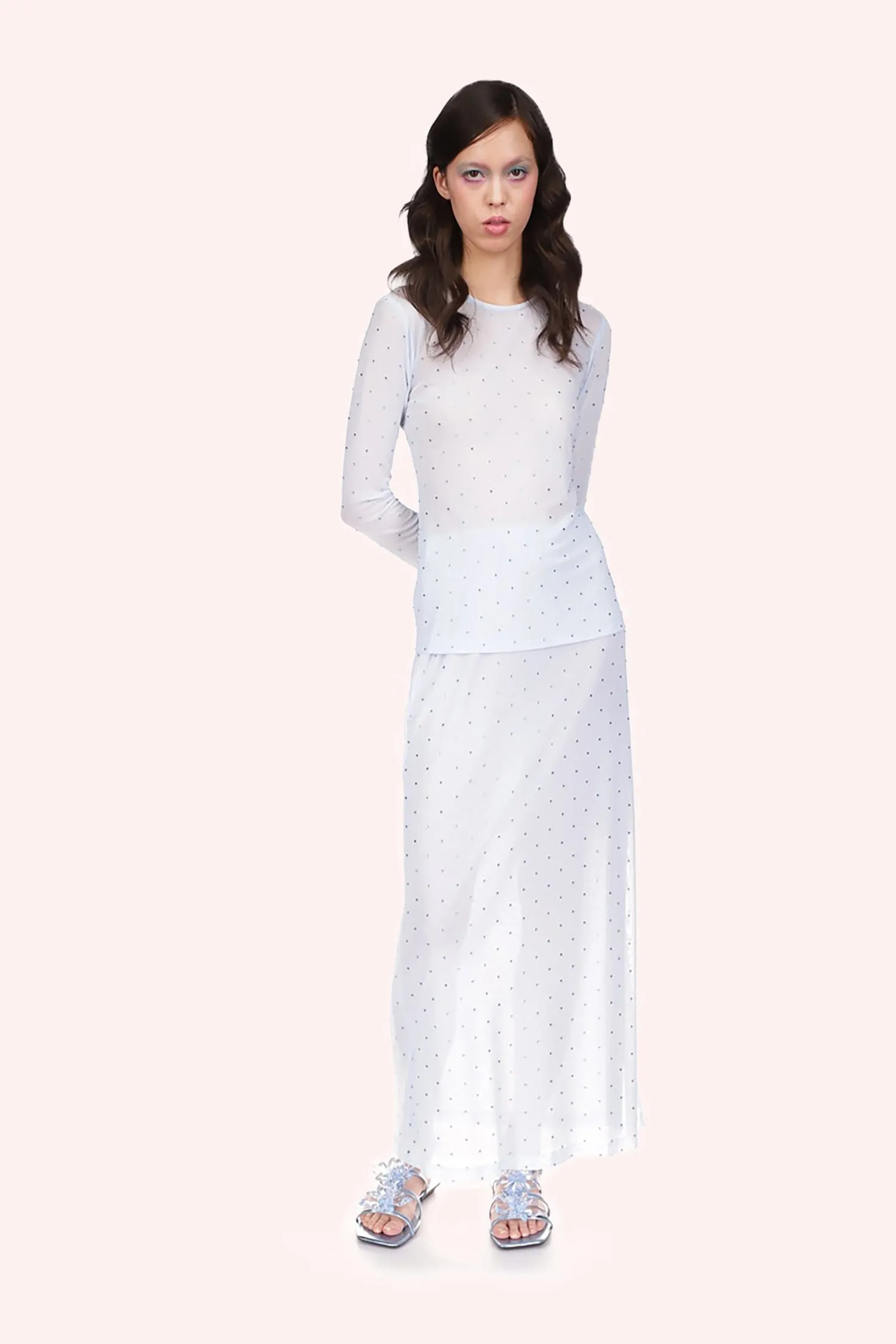 Rhinestone Mesh Top
