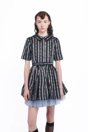 Ribbon Roses Belted Mini Dress