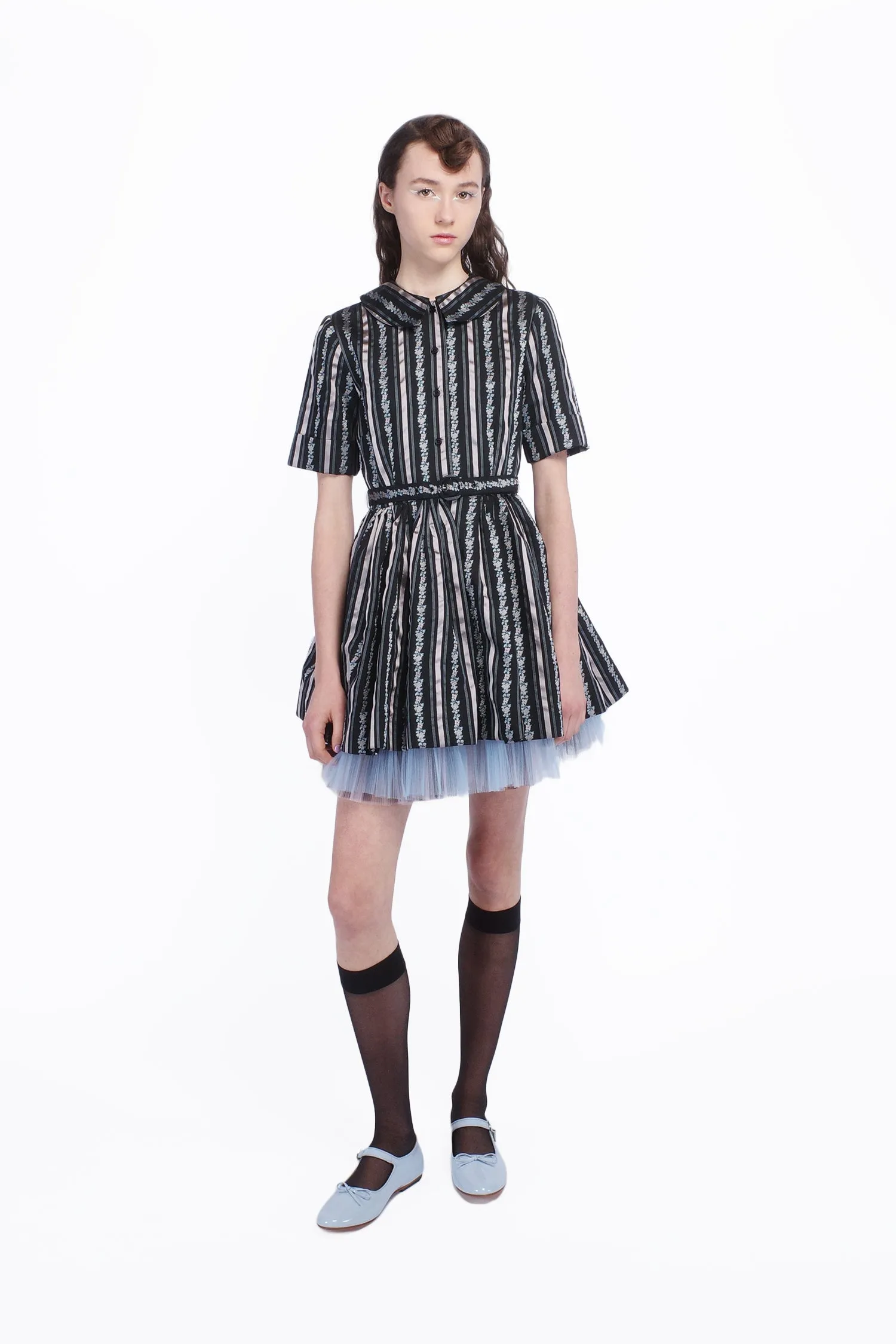 Ribbon Roses Belted Mini Dress