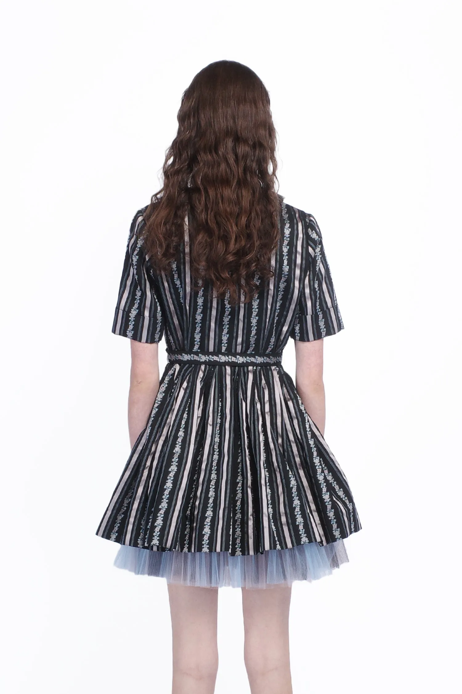 Ribbon Roses Belted Mini Dress