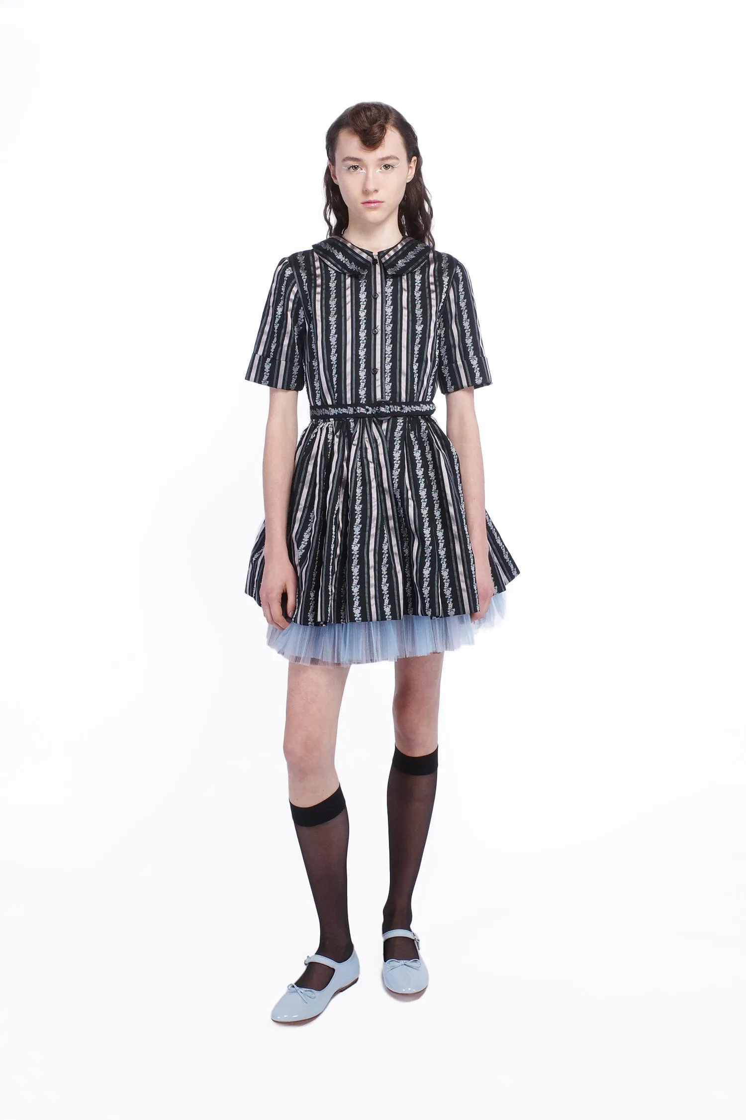 Ribbon Roses Belted Mini Dress