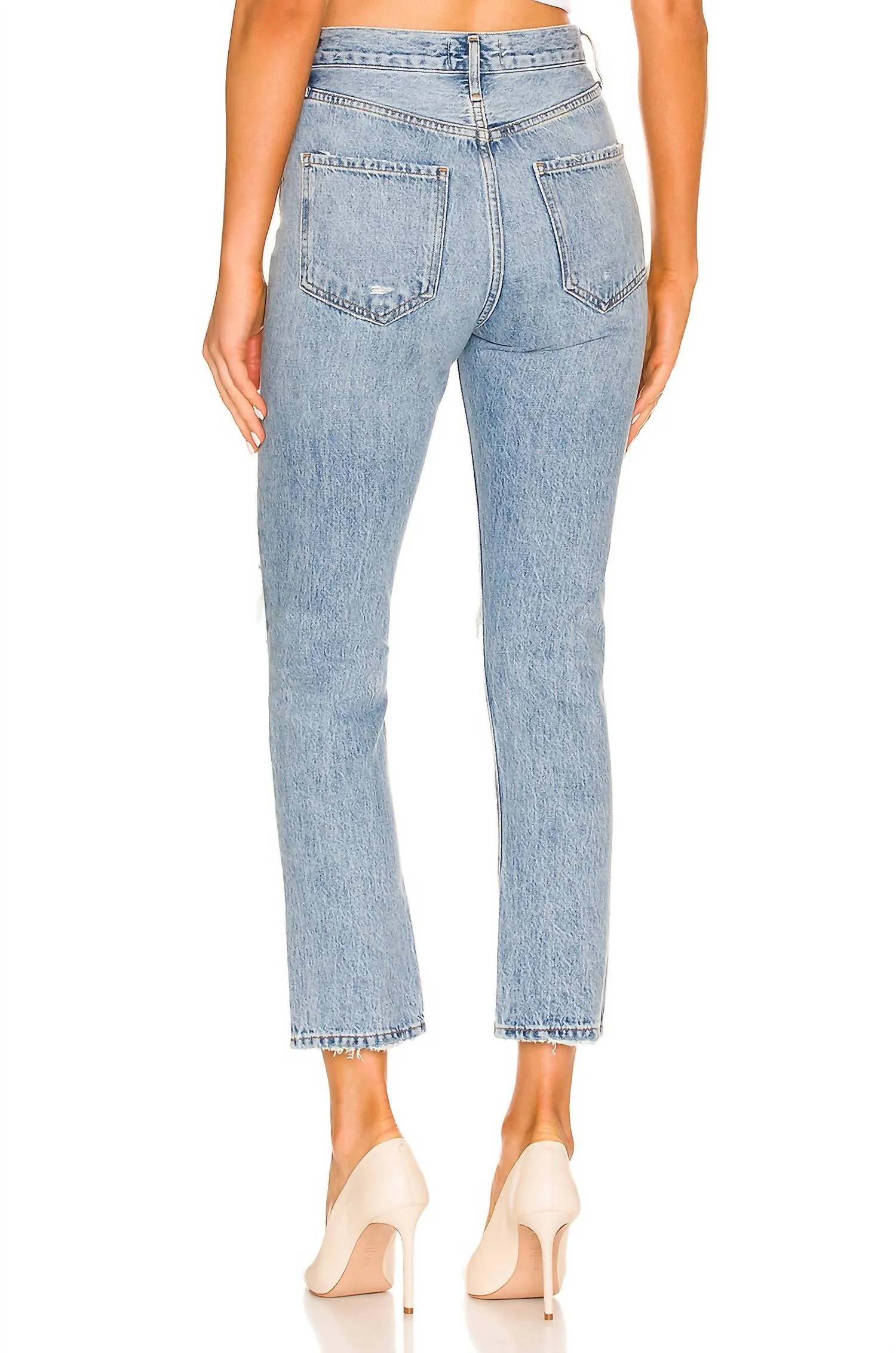 Riley High Rise Straight Crop Jeans