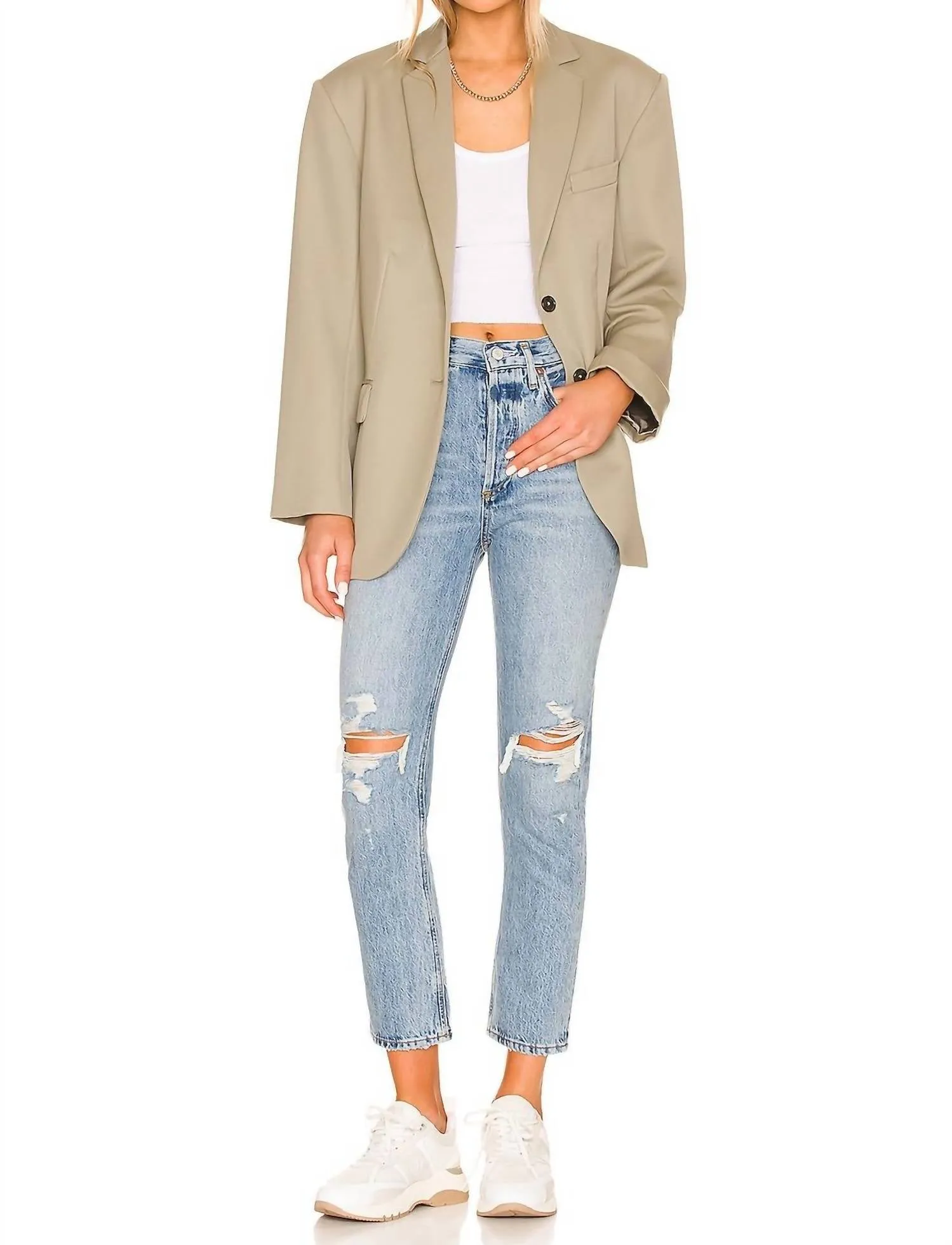 Riley High Rise Straight Crop Jeans