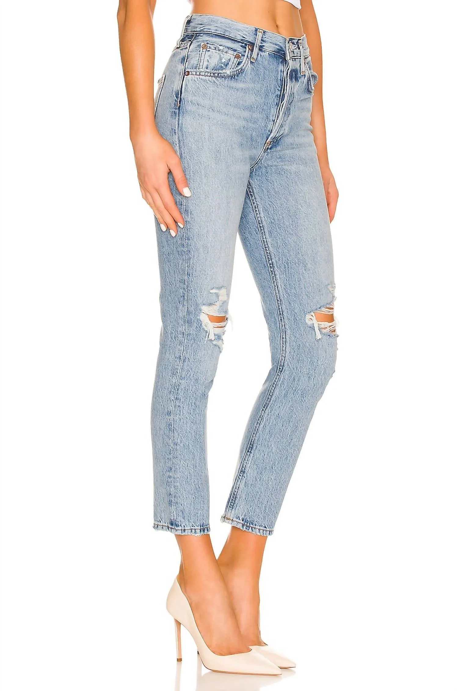 Riley High Rise Straight Crop Jeans