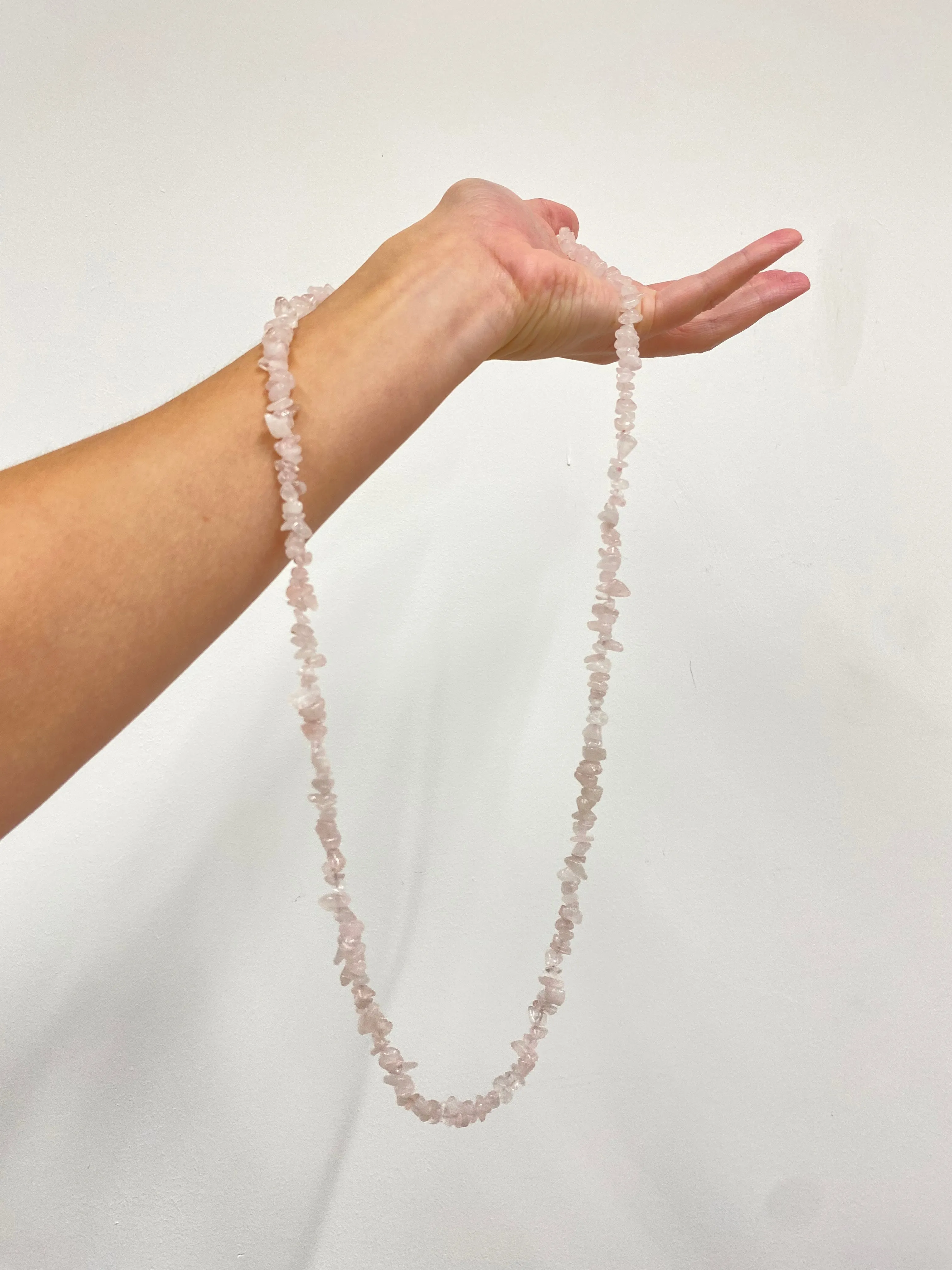 Rose Quartz Crystal Chip Necklace