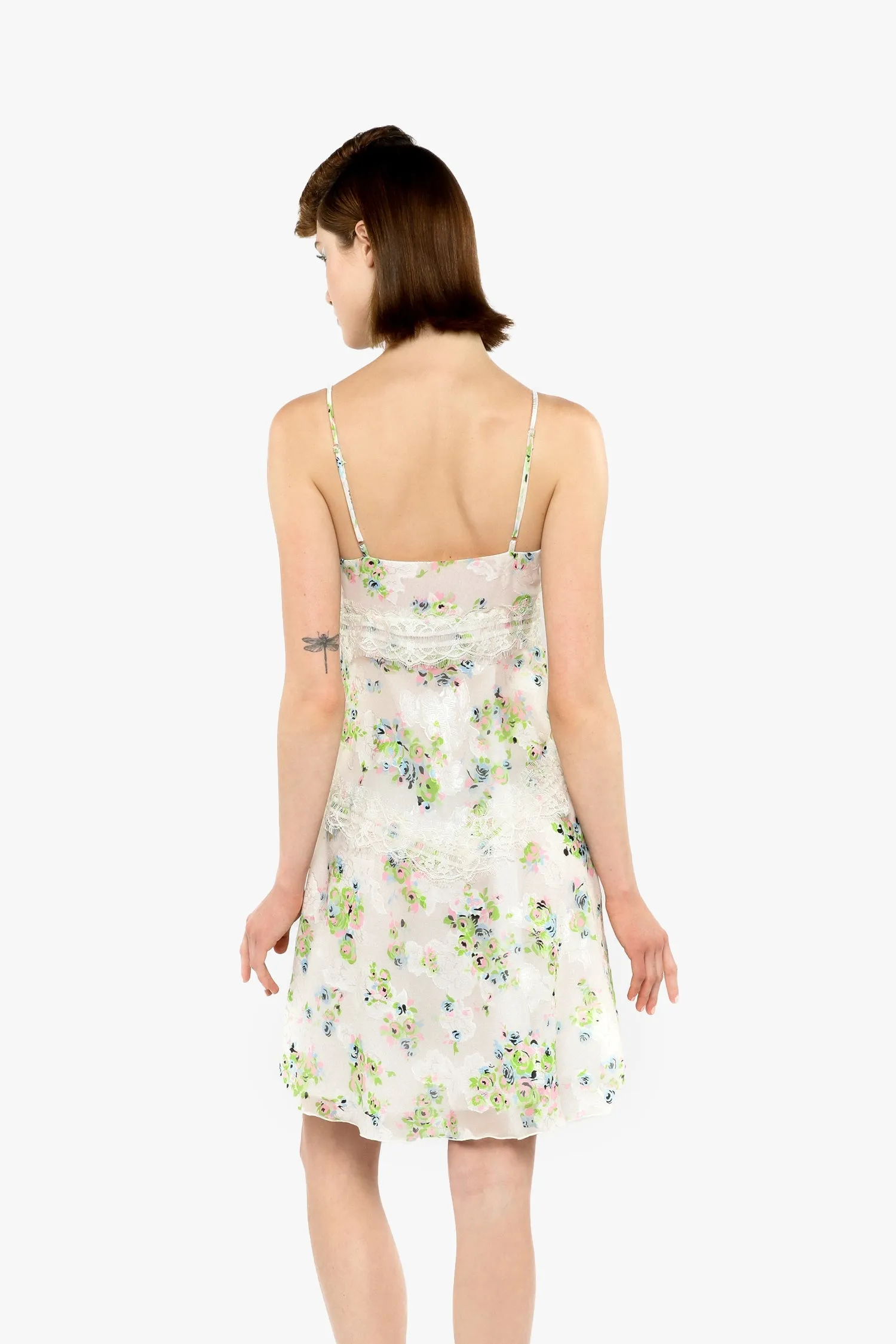 Rosies Posies Chiffon Romantic Lace Slip Dress