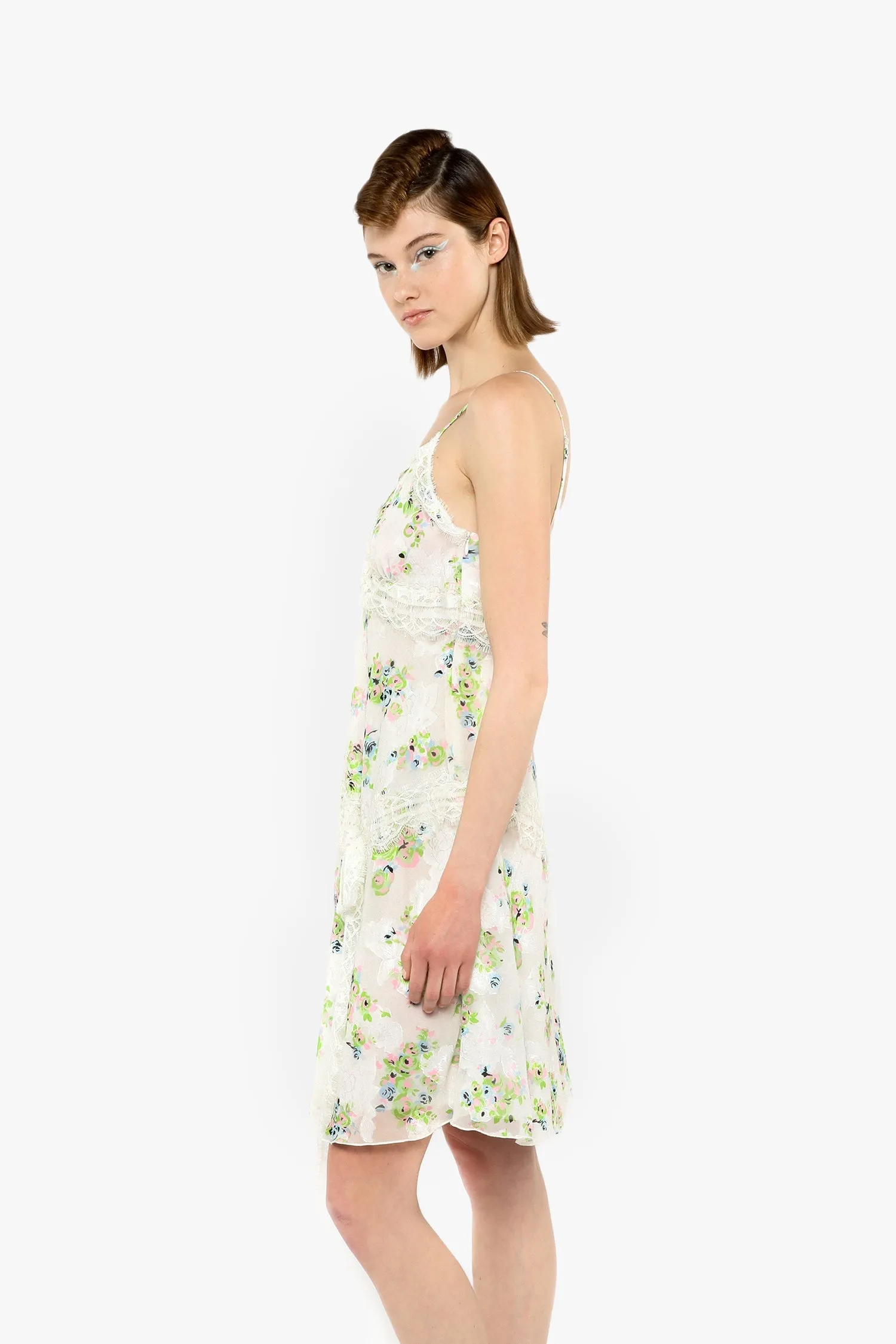 Rosies Posies Chiffon Romantic Lace Slip Dress