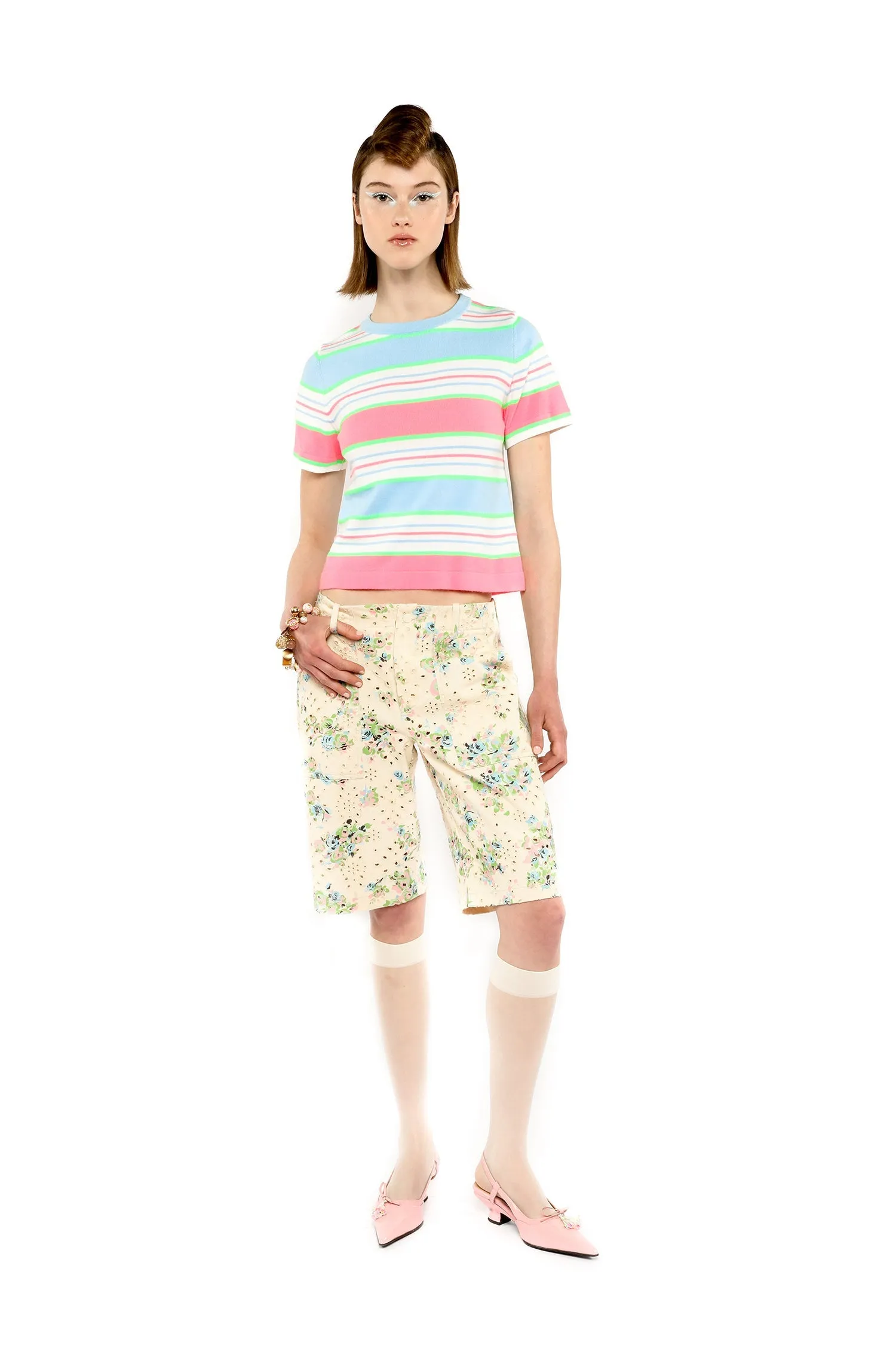 Rosies Posies Eyelet Bermuda Shorts