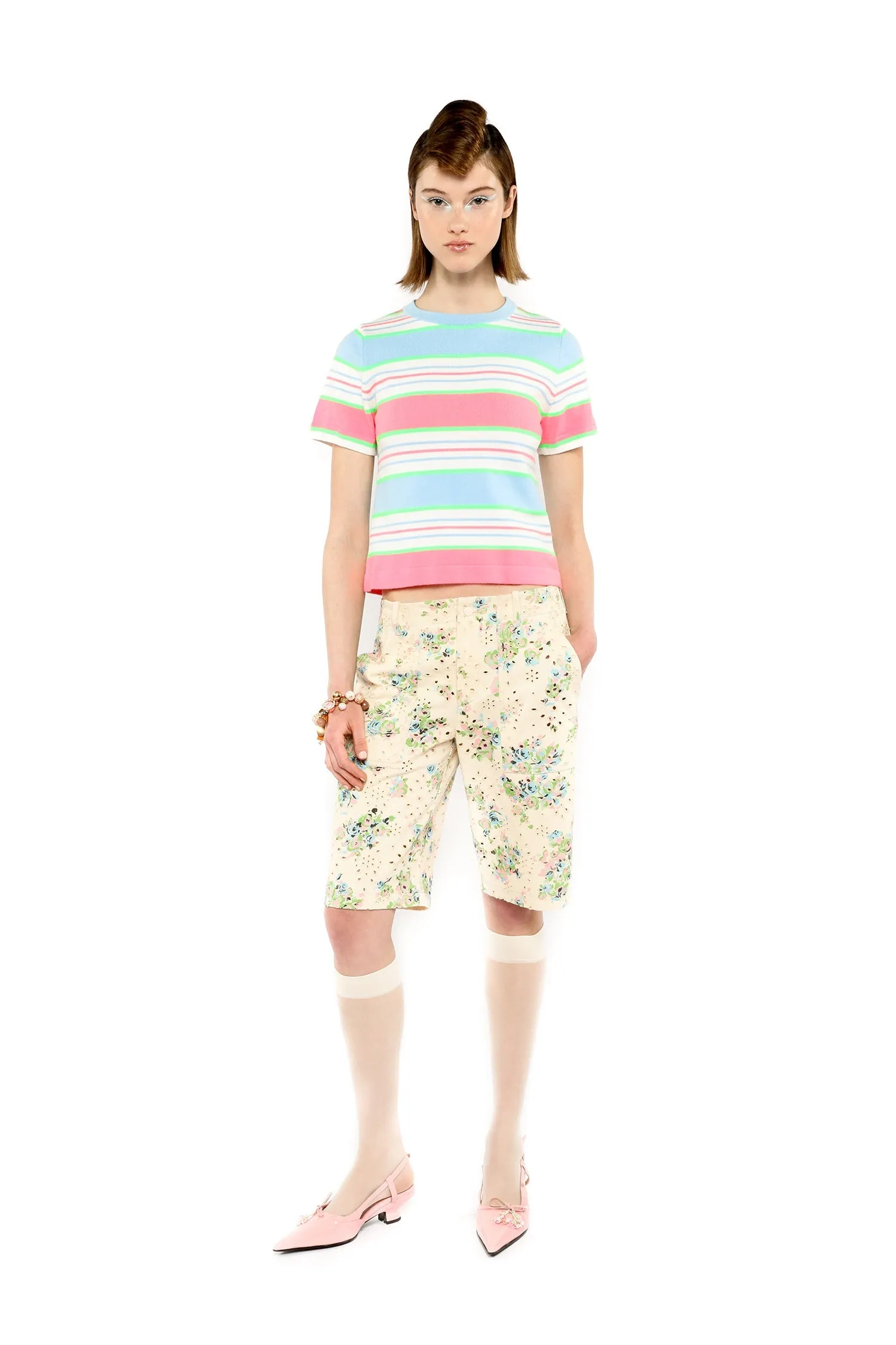 Rosies Posies Eyelet Bermuda Shorts