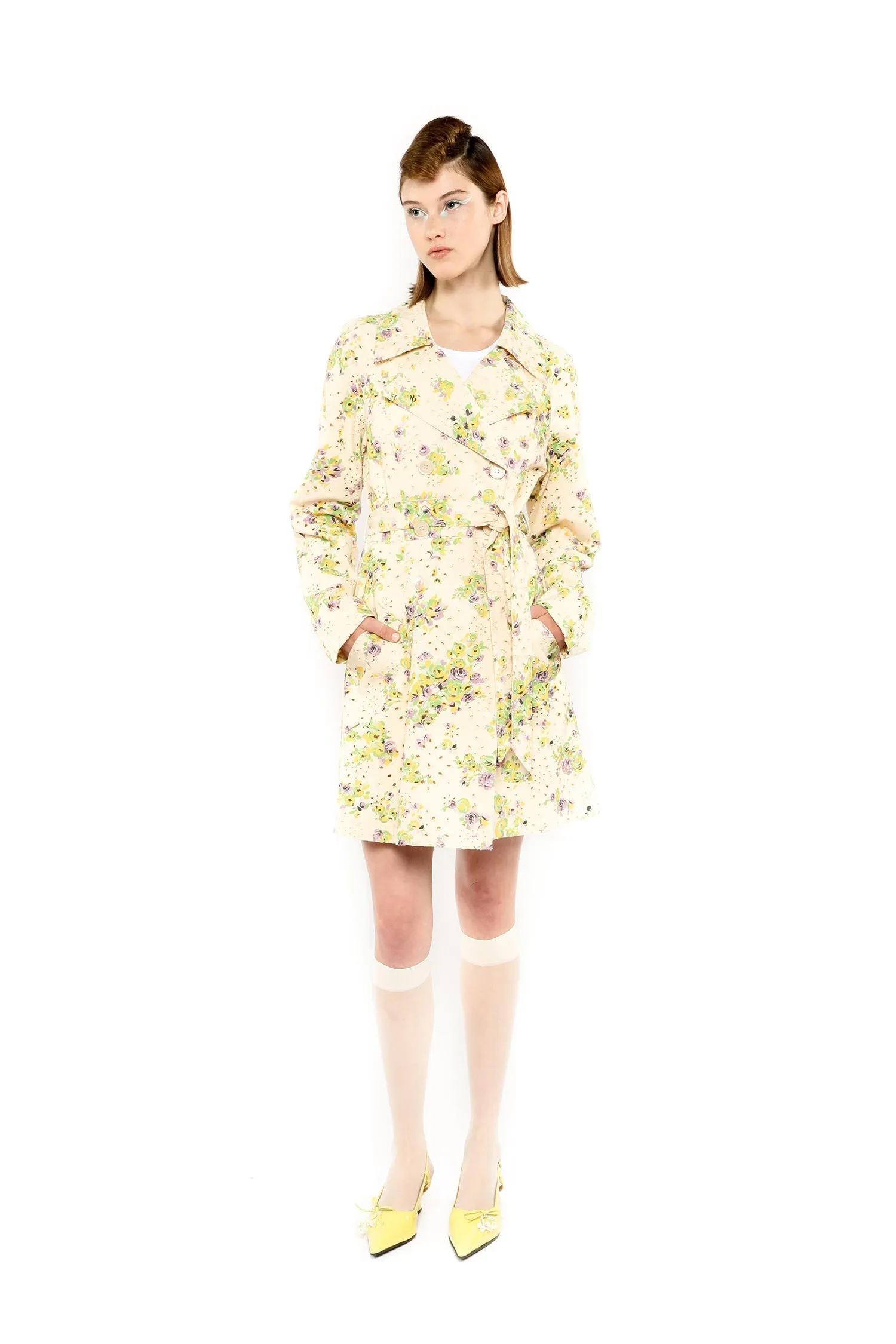 Rosies Posies Eyelet Trench Coat