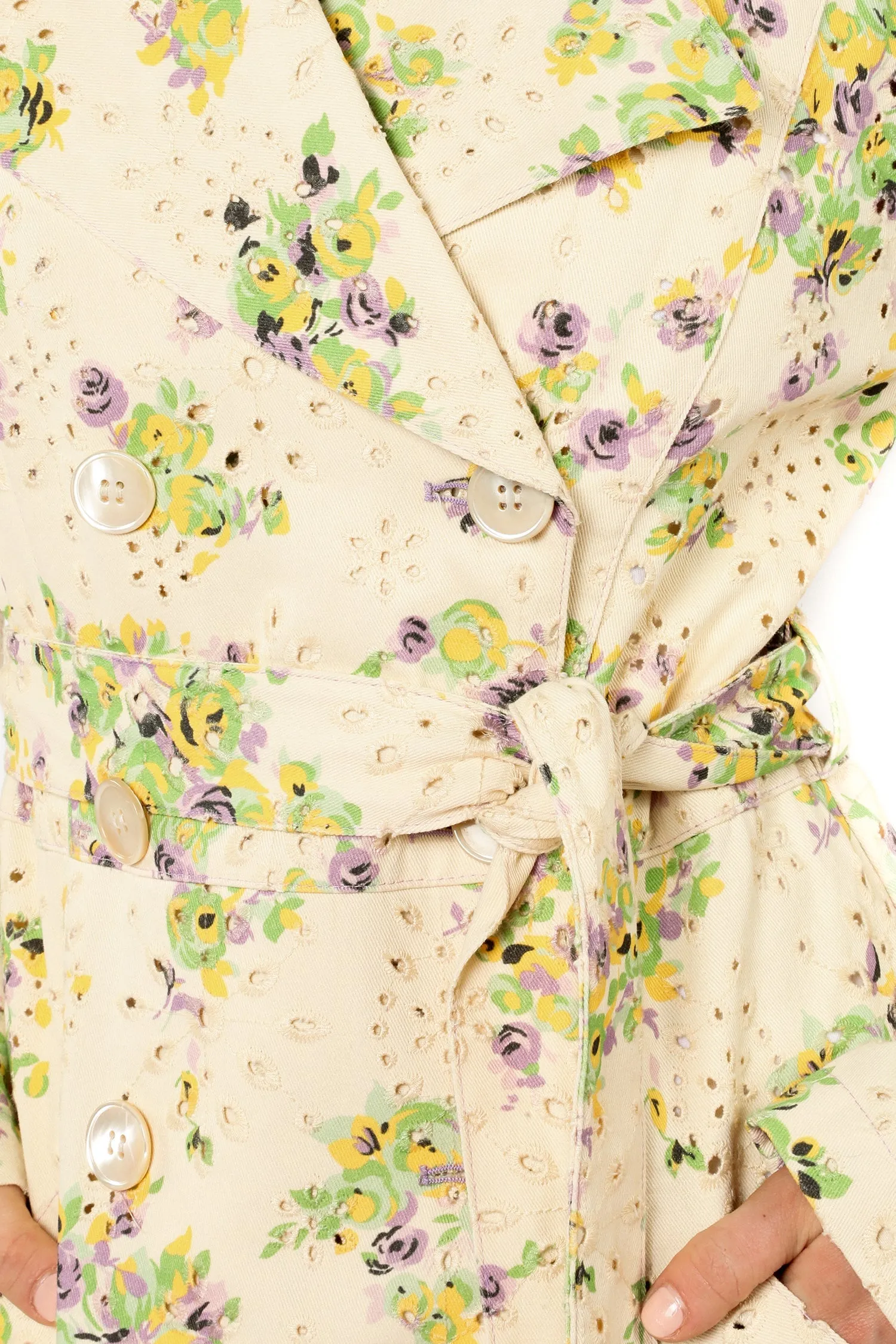 Rosies Posies Eyelet Trench Coat