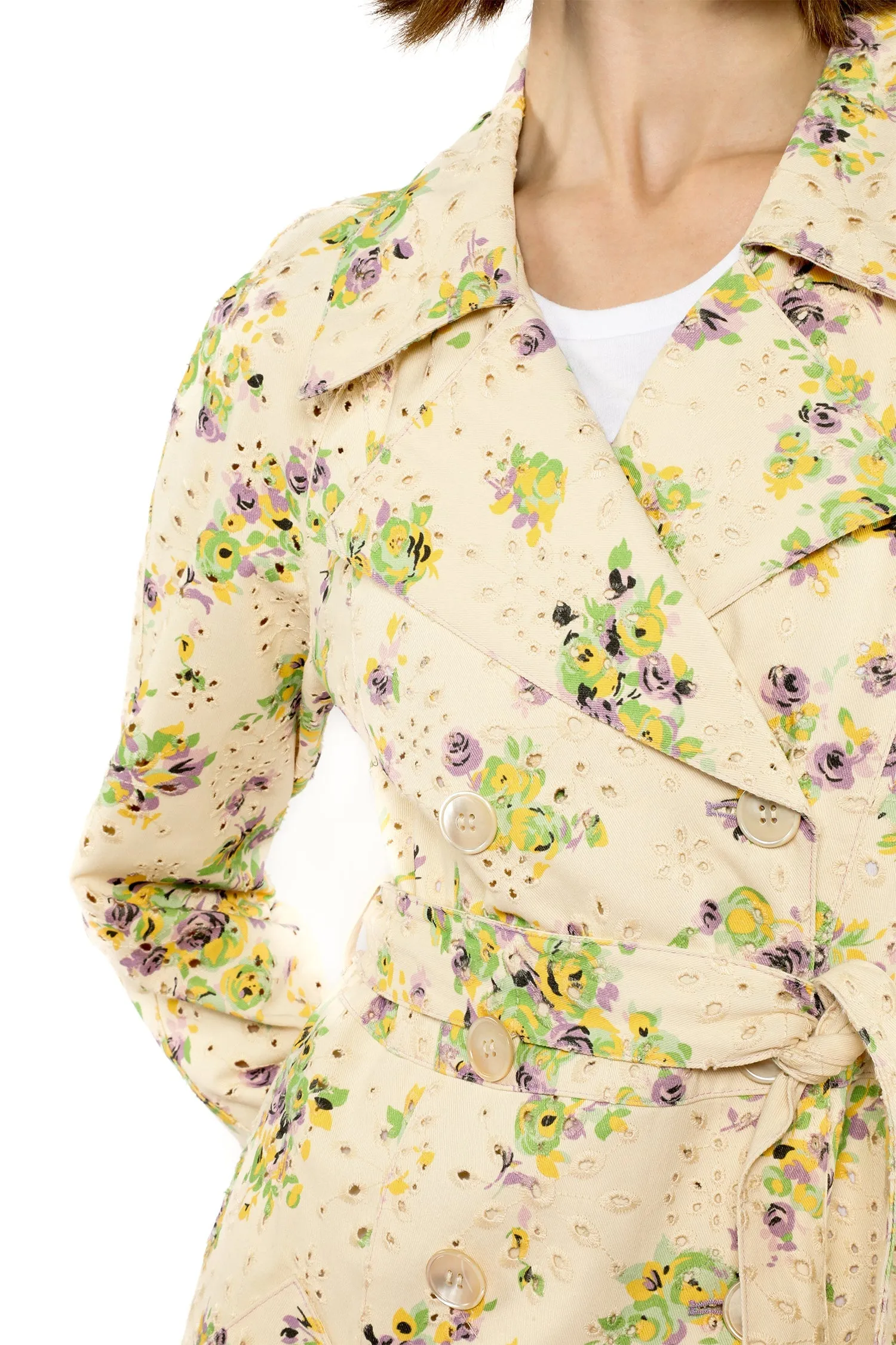 Rosies Posies Eyelet Trench Coat