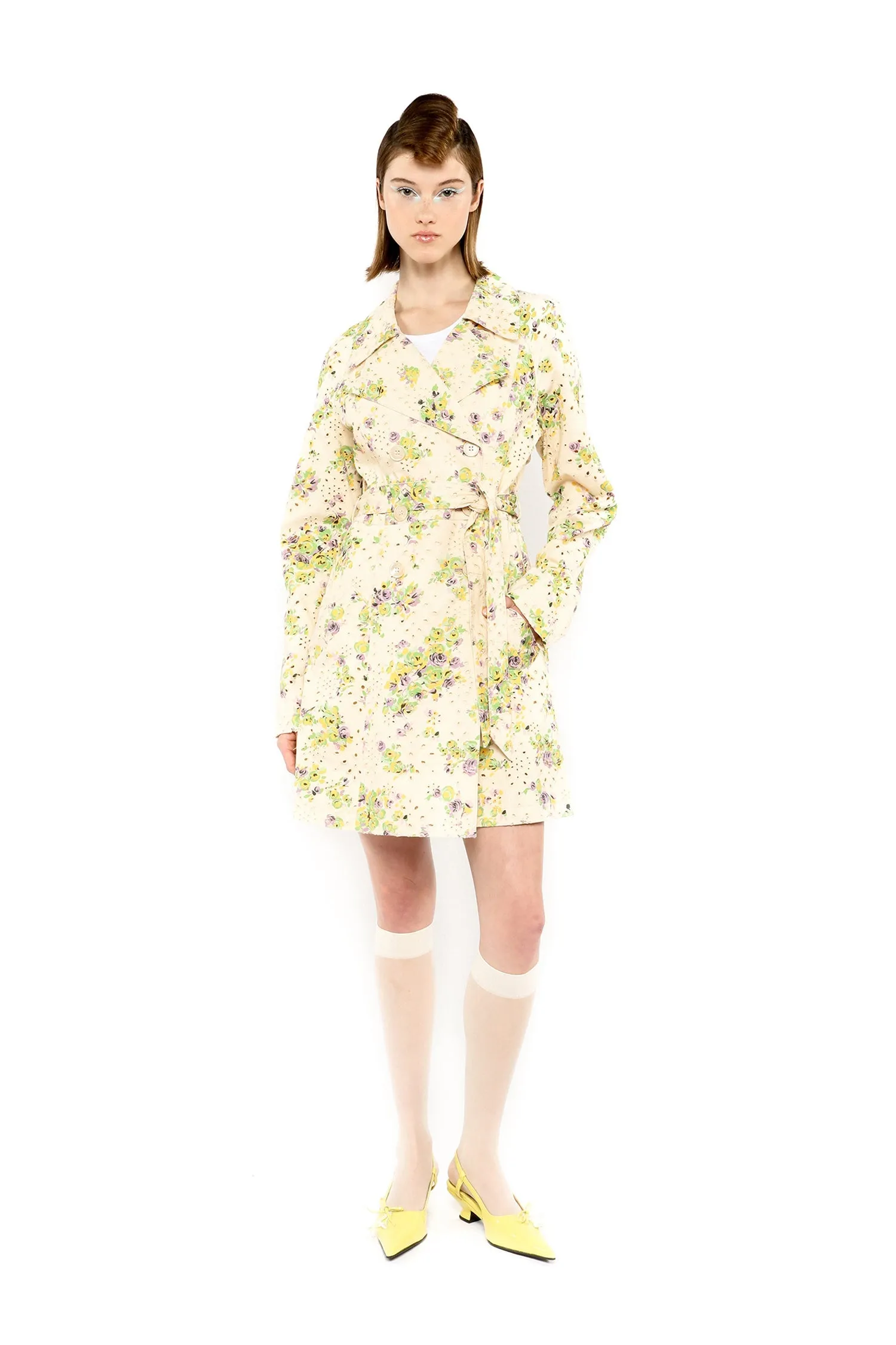 Rosies Posies Eyelet Trench Coat