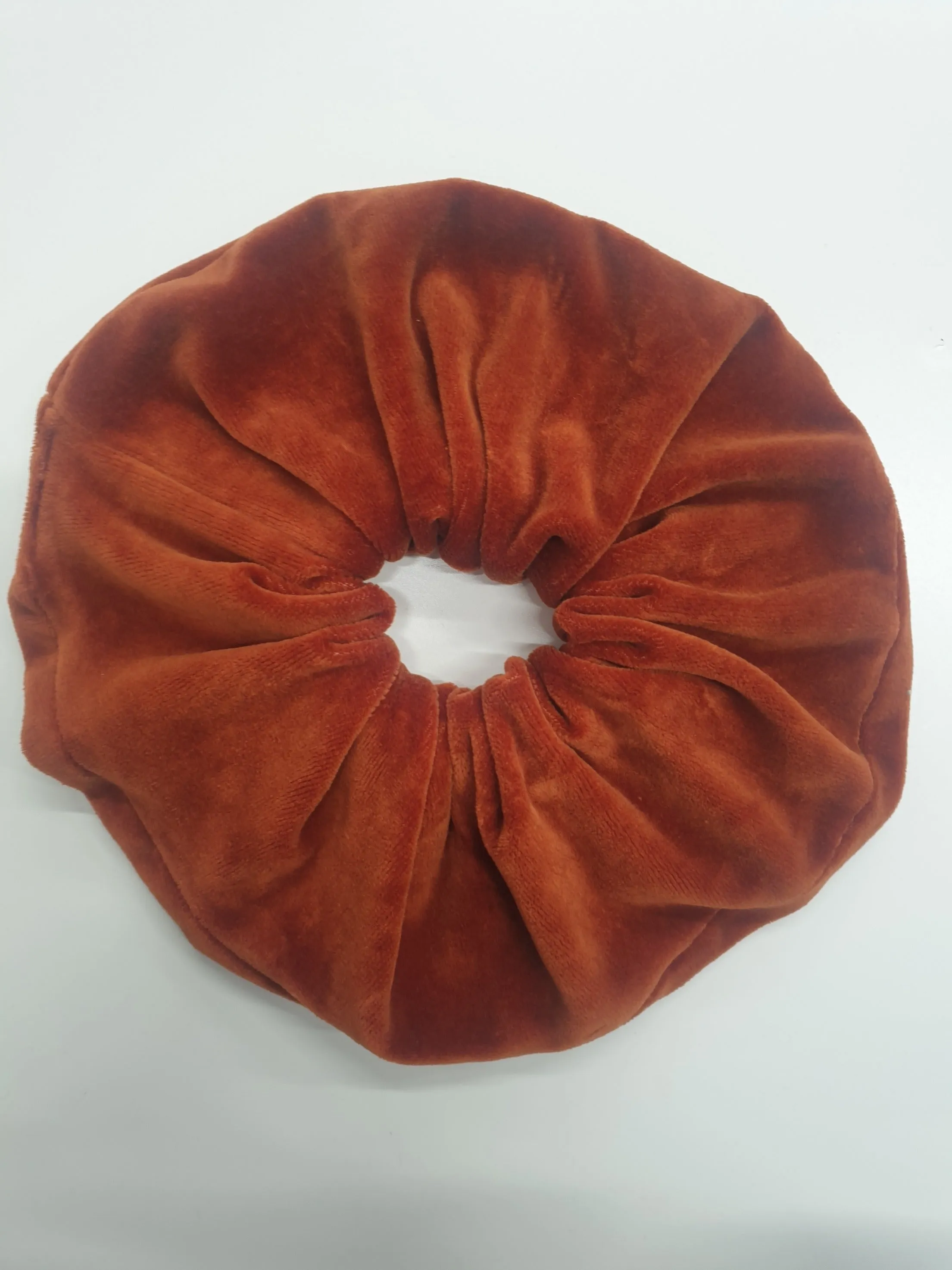 Sandy Organic Cotton Velour Scrunchie in Paprika