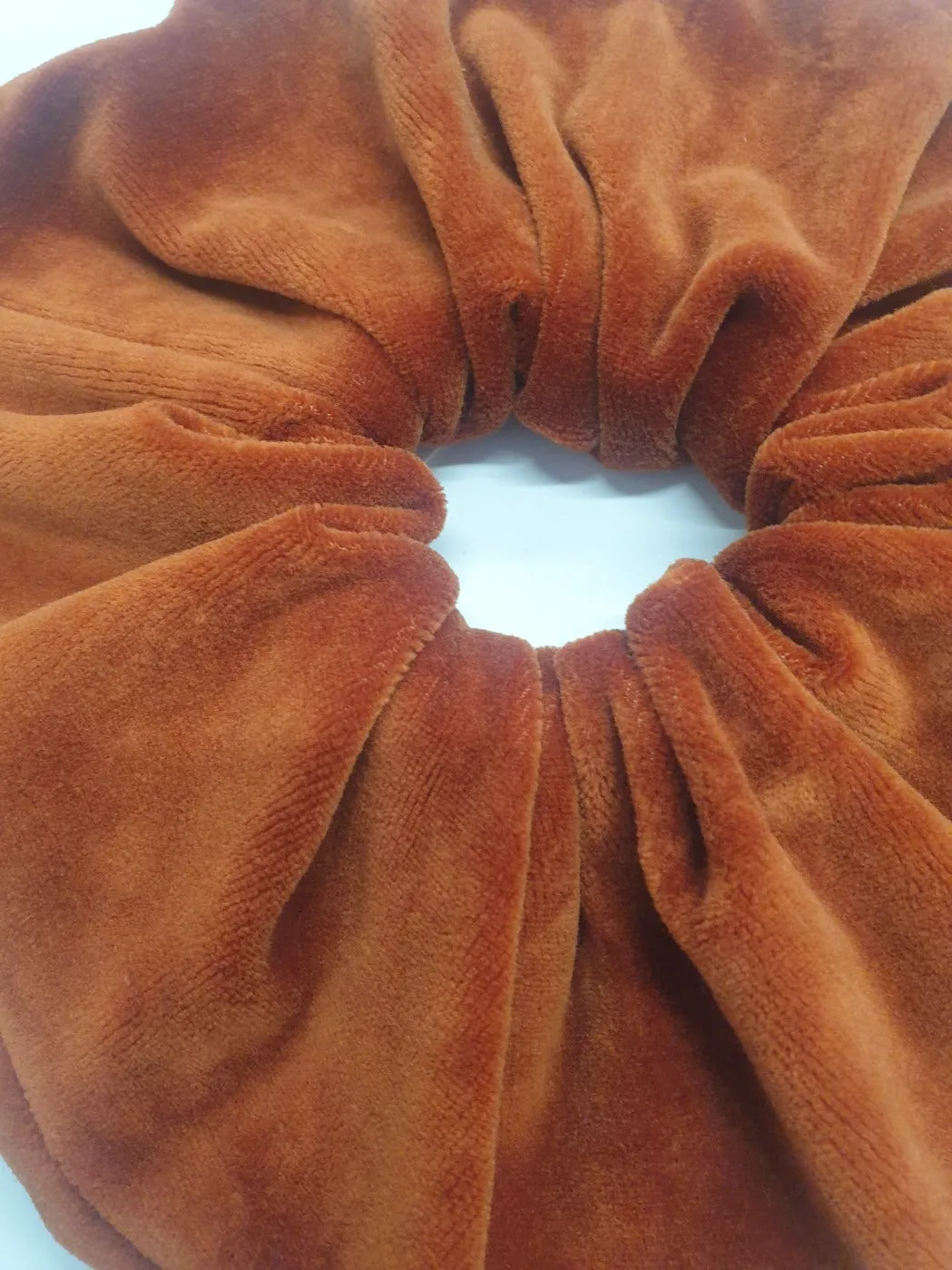 Sandy Organic Cotton Velour Scrunchie in Paprika