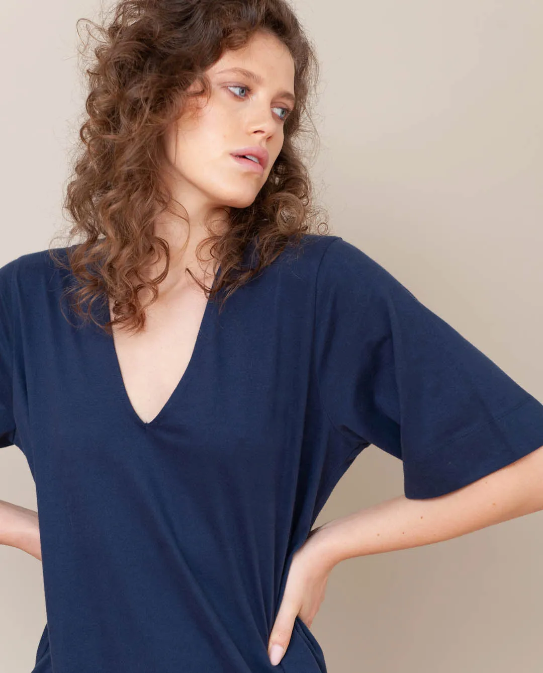 Sasha Organic Cotton Dress In Midnight
