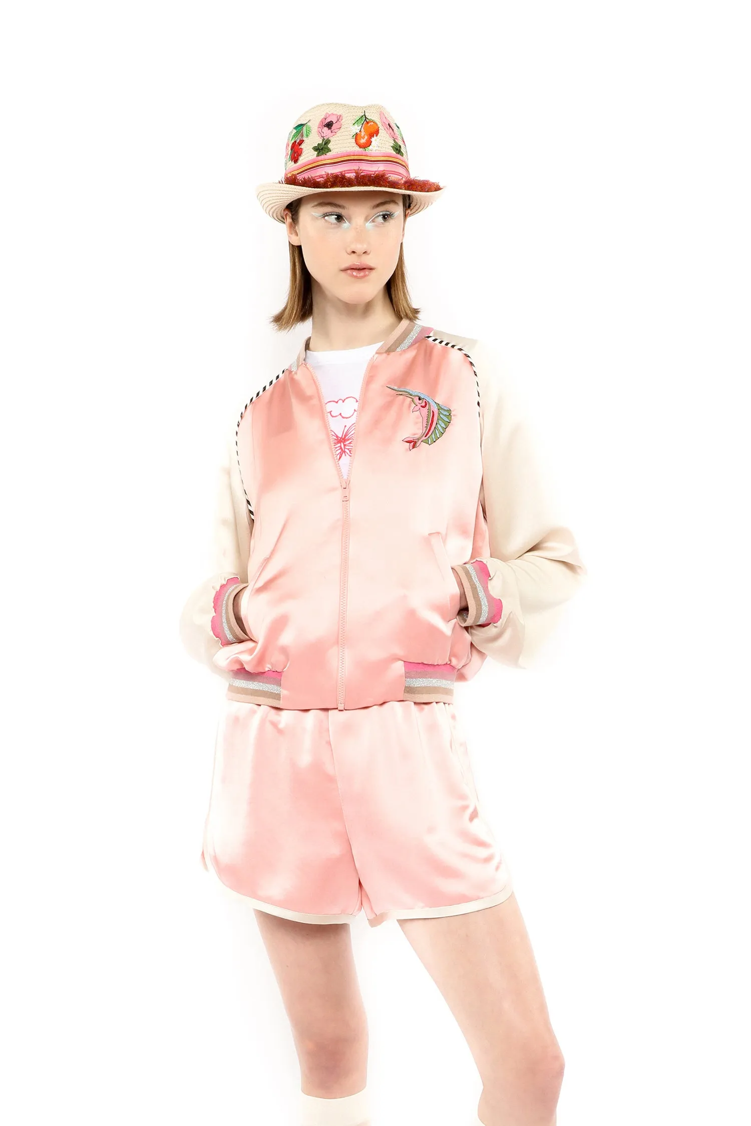 Satin Embroidered Souvenir Jacket