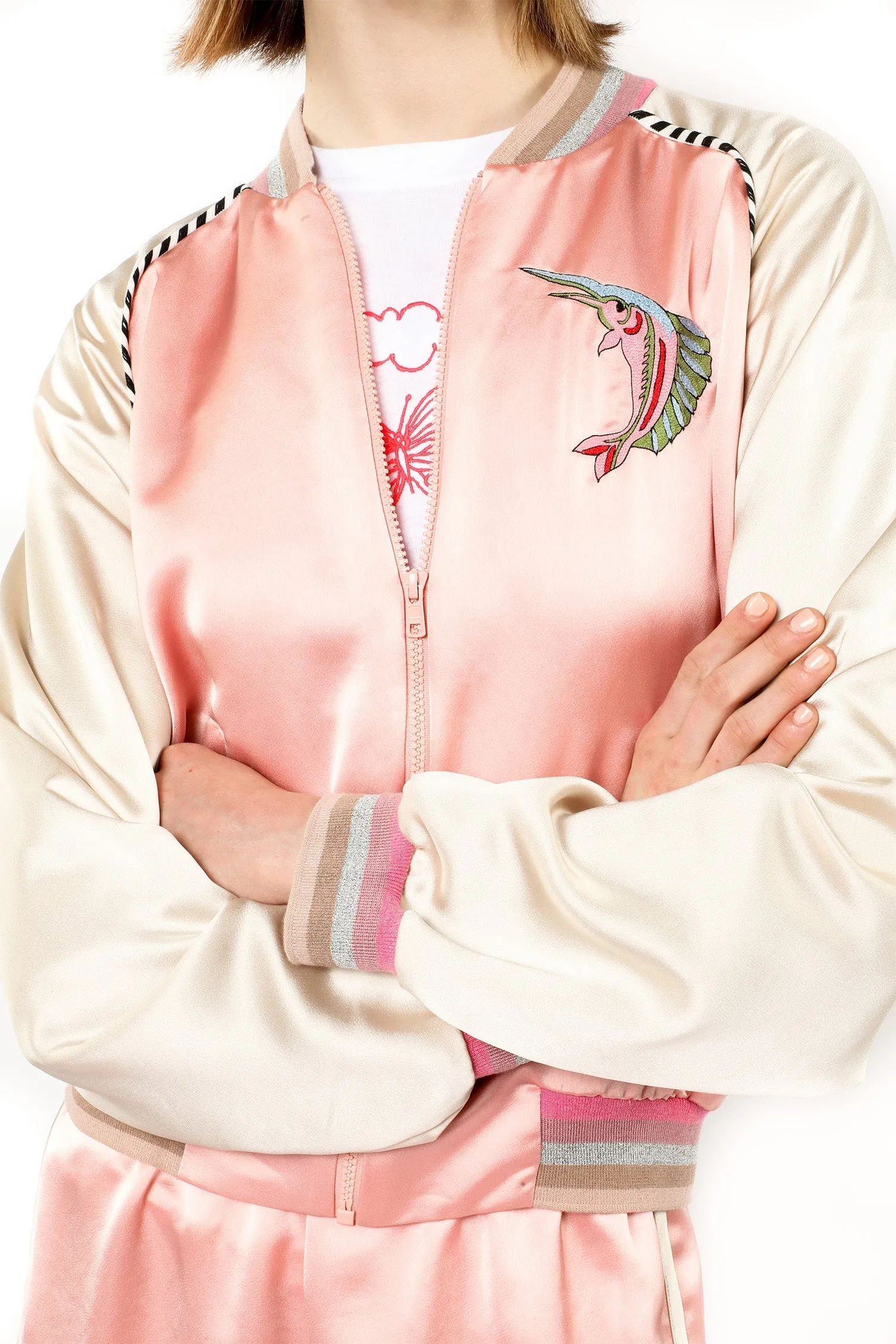 Satin Embroidered Souvenir Jacket