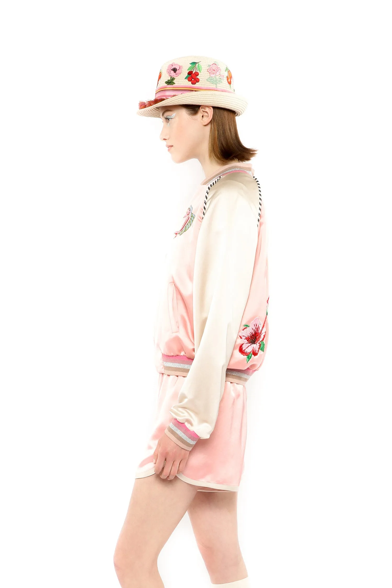 Satin Embroidered Souvenir Jacket