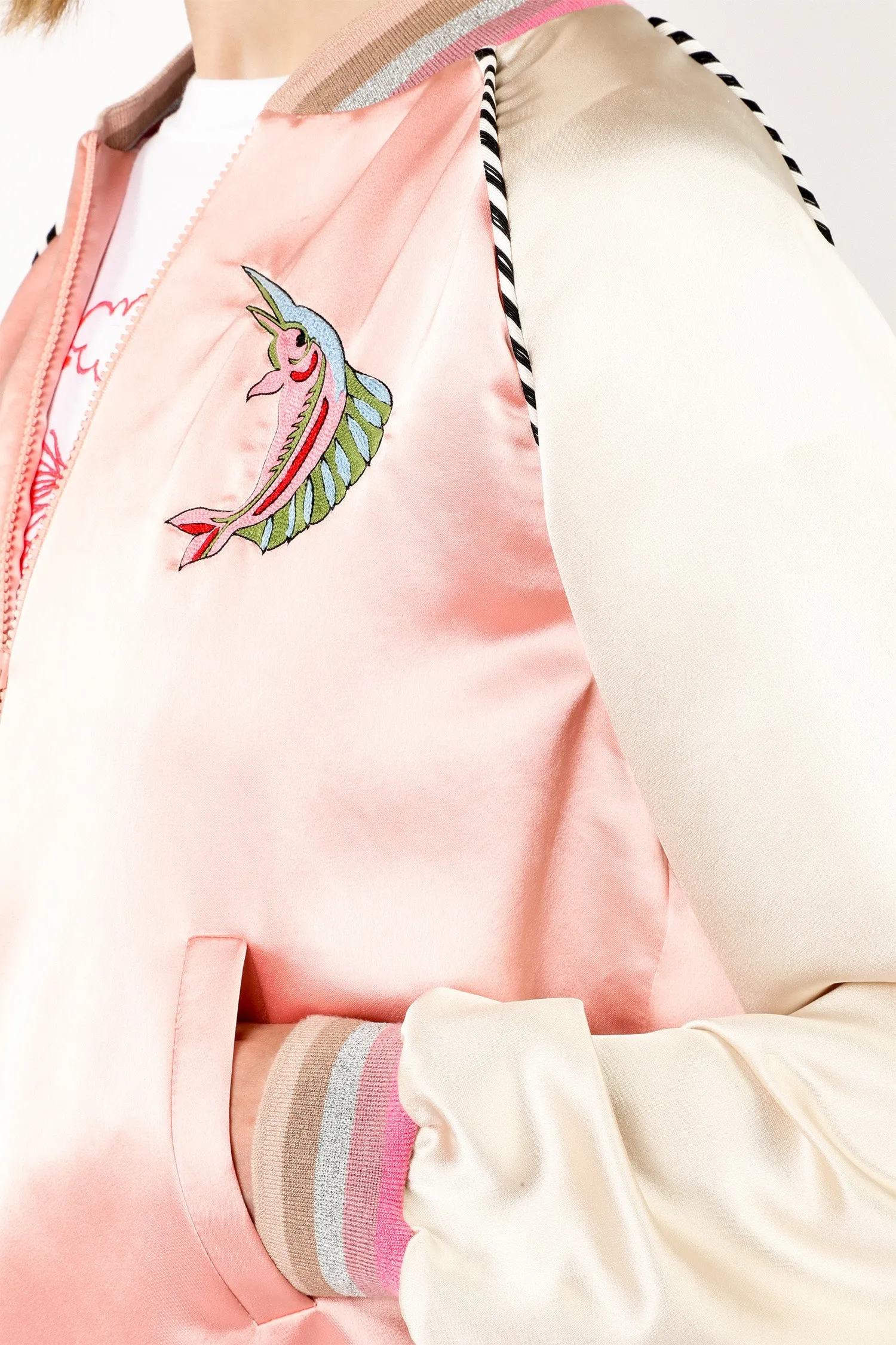Satin Embroidered Souvenir Jacket