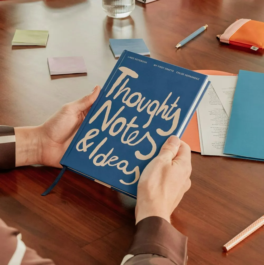Scribble & Scrawl Hardcover Lined Notebook - Blue