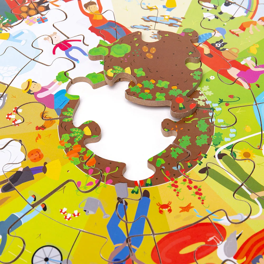 Seasonal Circular Floor Puzzle