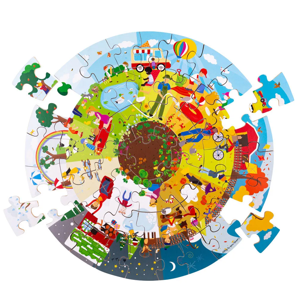 Seasonal Circular Floor Puzzle