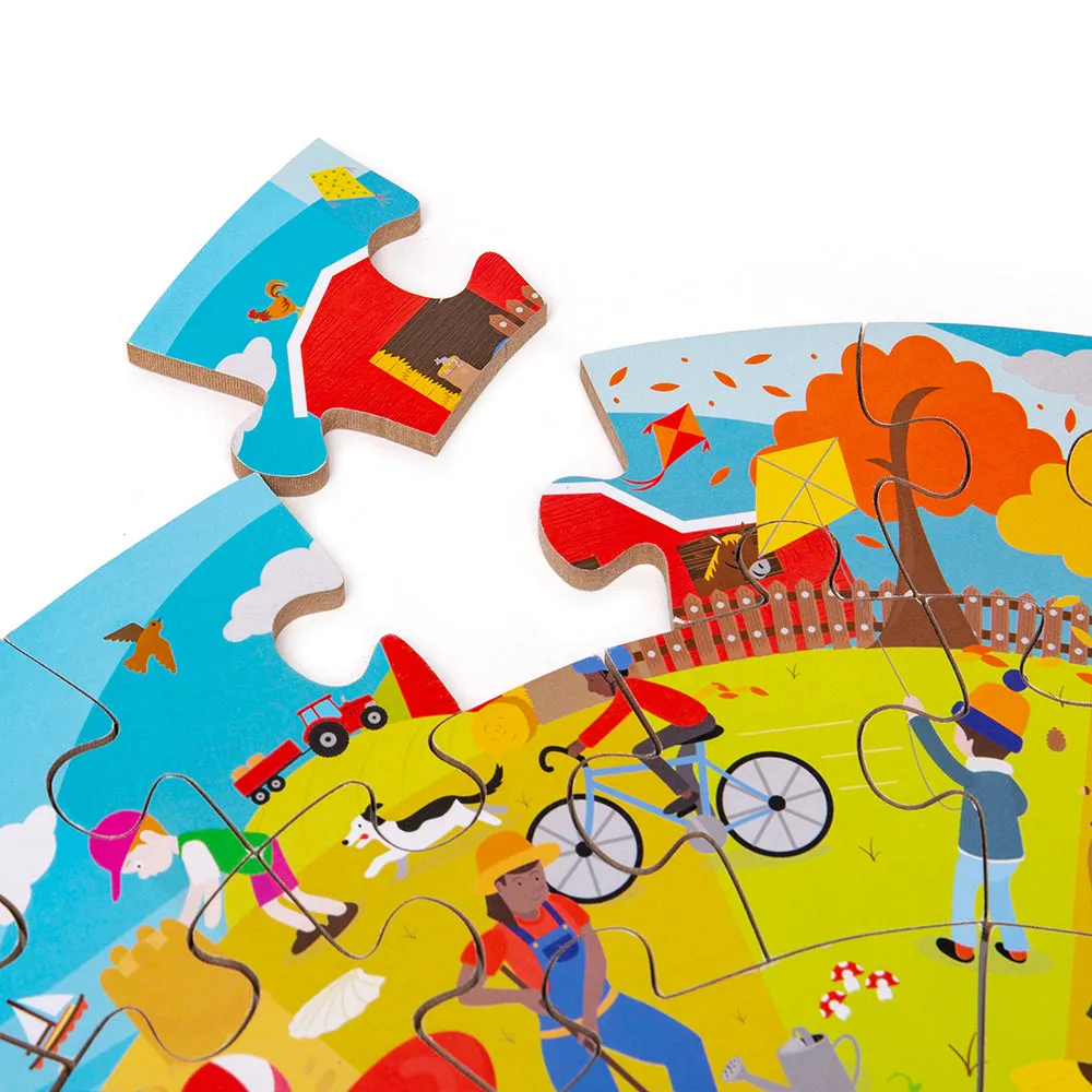 Seasonal Circular Floor Puzzle