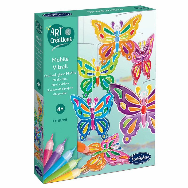 Sentosphre Art & Creations - Mobile Vitrail - Papillons