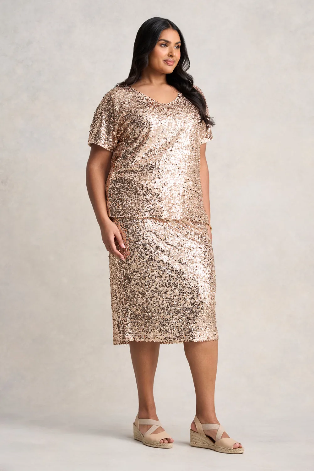 Sequin Skirt - Ice Gold