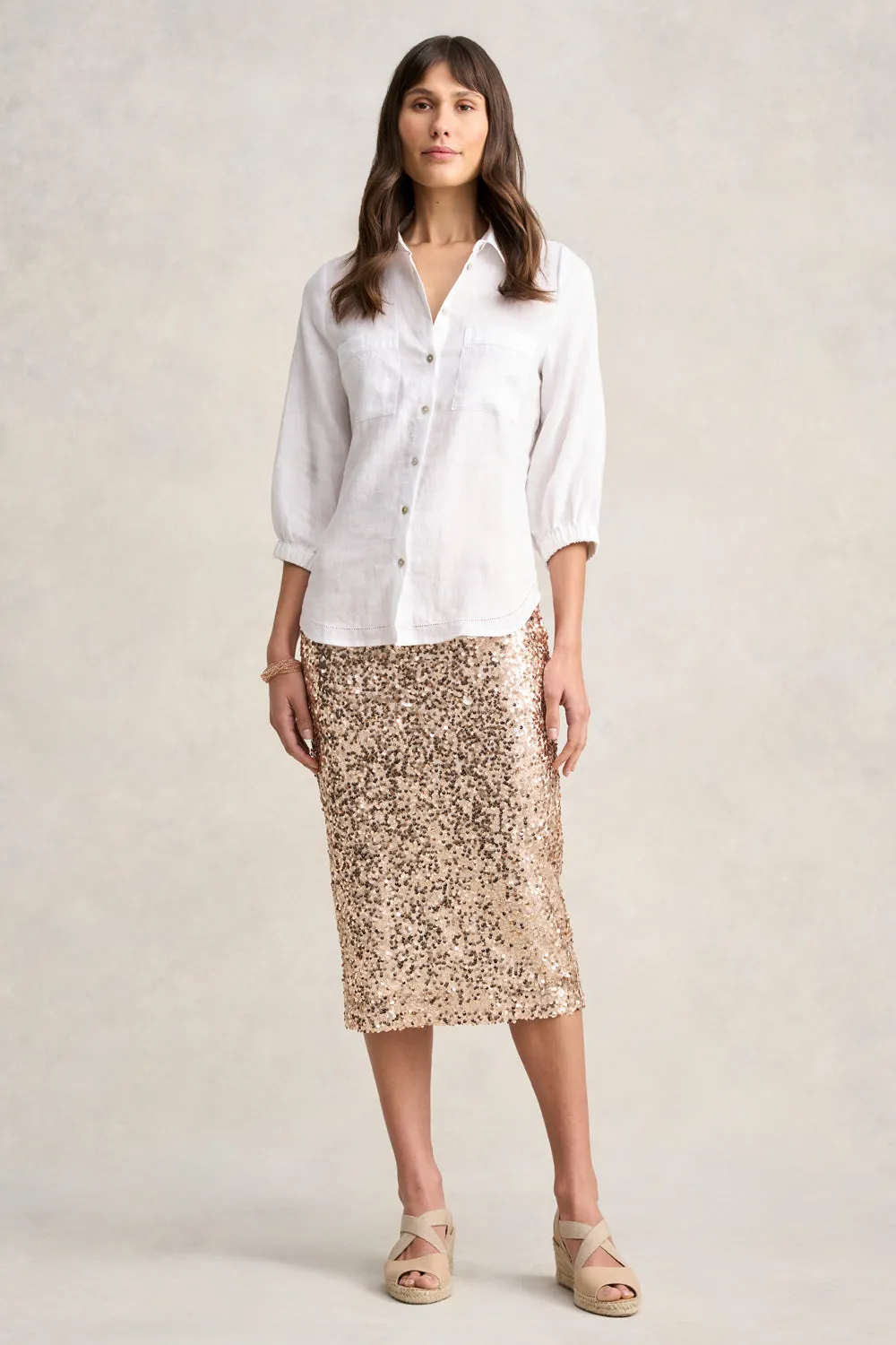 Sequin Skirt - Ice Gold