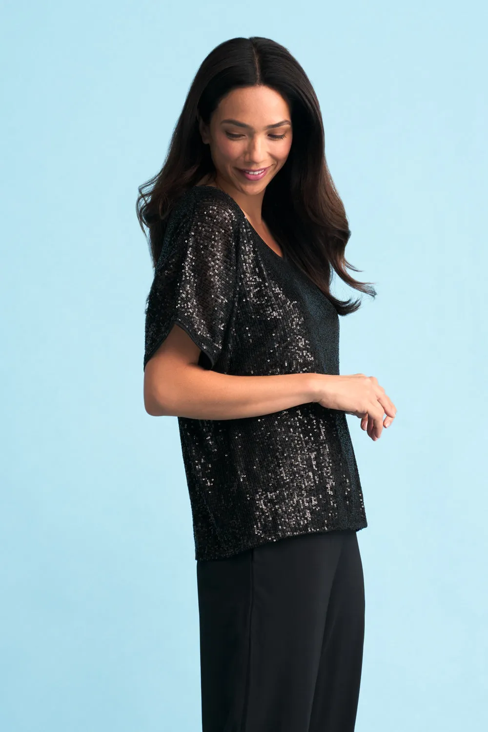 Sequin T-Shirt - Black
