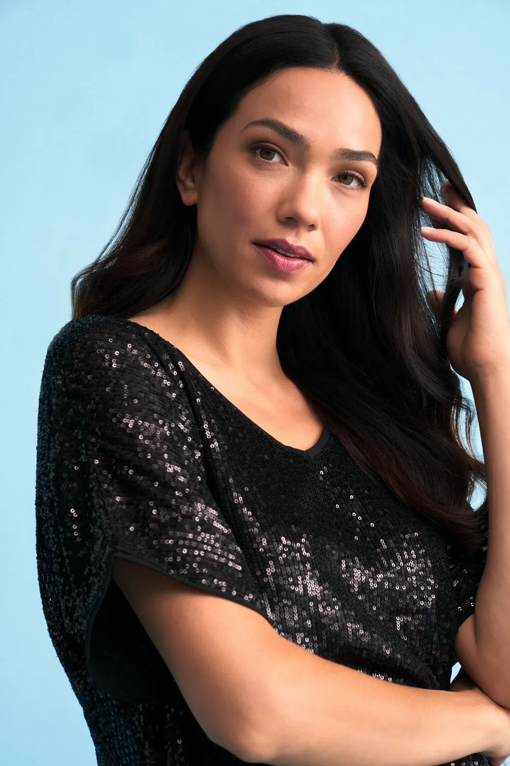 Sequin T-Shirt - Black