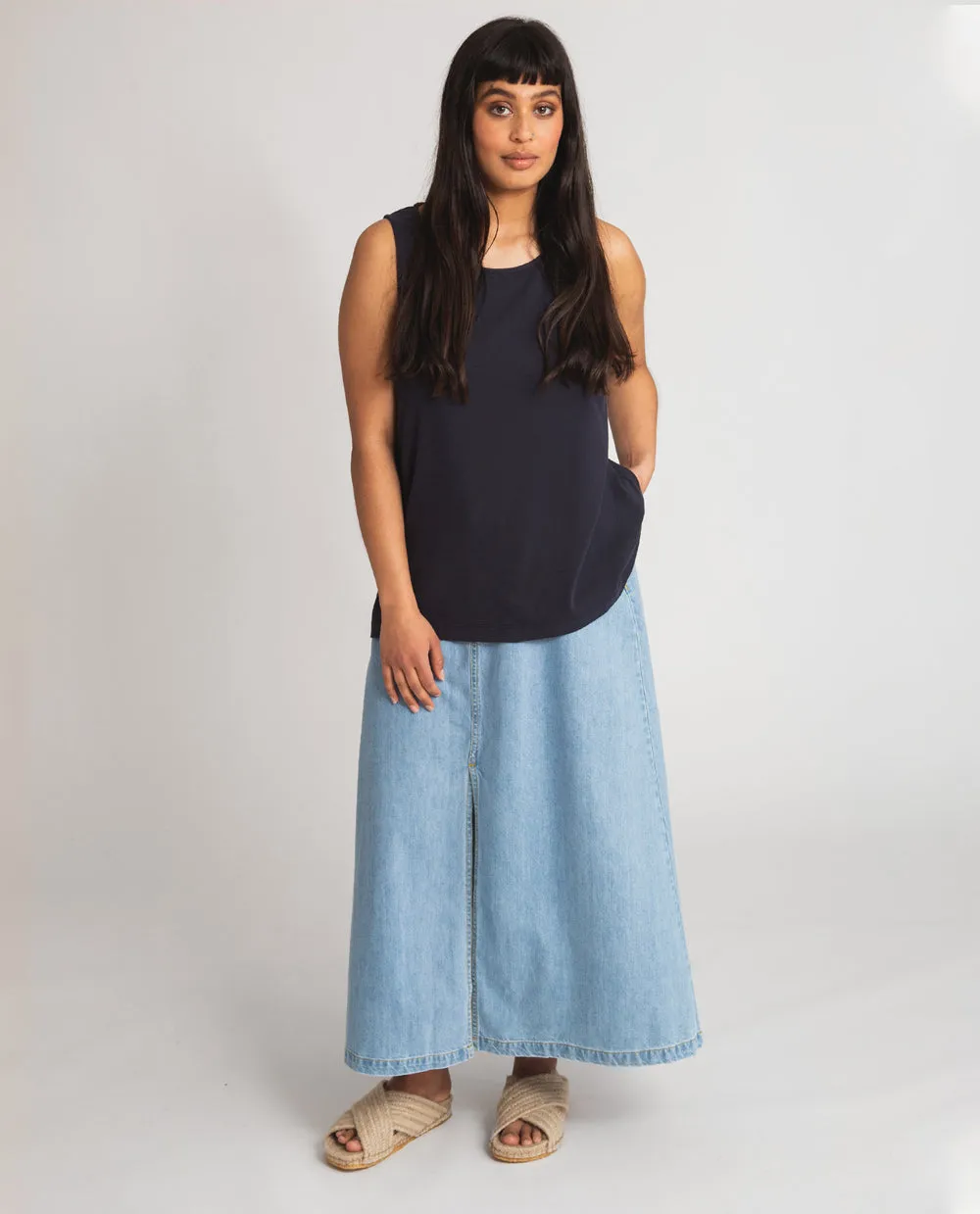 Shelby Denim Skirt In Light Denim