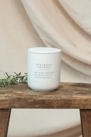Shiso Vetiver and Frankincense Candle in White Ceramic - 280g