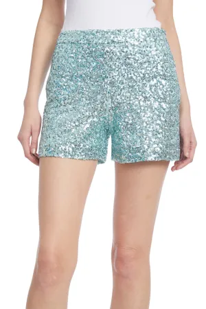 Side Zip Sequined Shorts